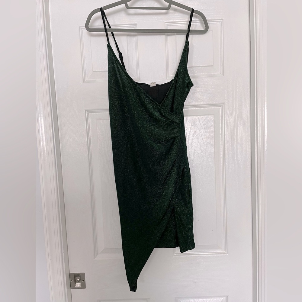 SHEIN Green Glimmer Tight Short Dress (L)